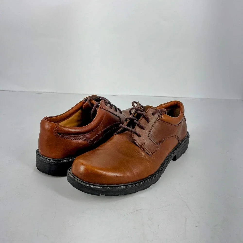 Clarks Mens Leather Cushion Cell Oxford Shoes 8.5‎ 121113882 Brown Derby